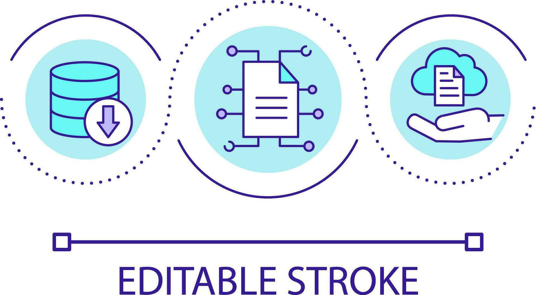 File backup loop concept icon. Storing documents in cloud abstract idea thin line illustration. Online backup service. Back up copies. Isolated outline drawing. Editable stroke vector