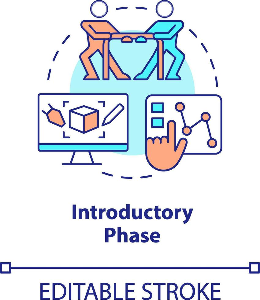 Introductory phase concept icon. Supply chain. Stage of product lifecycle abstract idea thin line illustration. Isolated outline drawing. Editable stroke vector