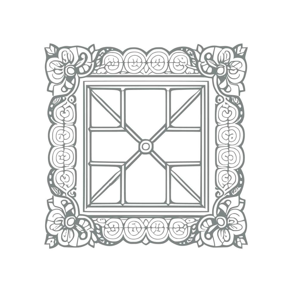 Window coloring book. vector