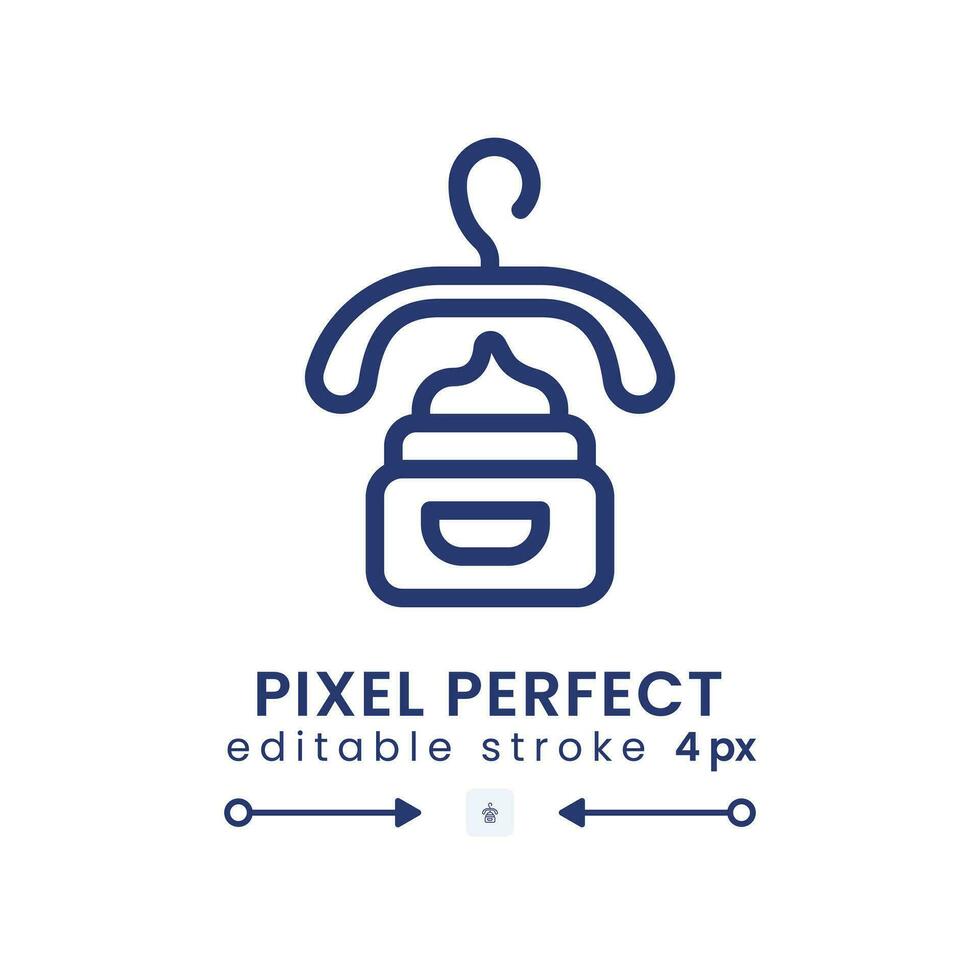 Clothes and cosmetics linear desktop icon. Online shopping. Fashion and beauty retailer. Pixel perfect, outline 4px. GUI, UX design. Isolated user interface element for website. Editable stroke vector