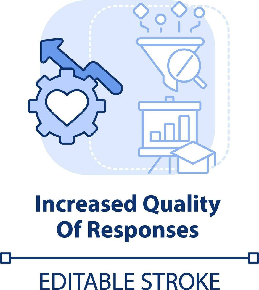 Increased quality of responses light blue concept icon. Digital engagement abstract idea thin line illustration. Isolated outline drawing. Editable stroke vector