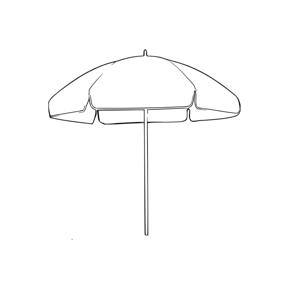 línea Arte paraguas vector. vector