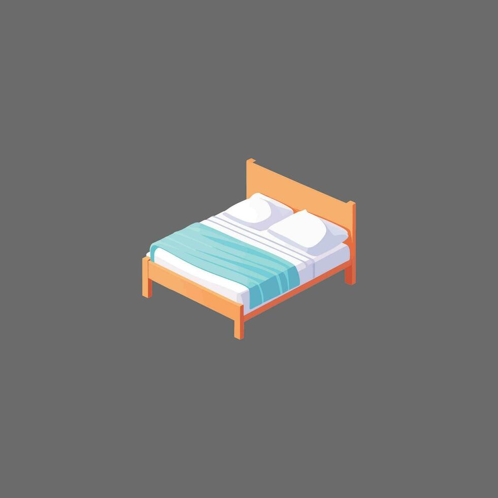 Bed vector isometric view.