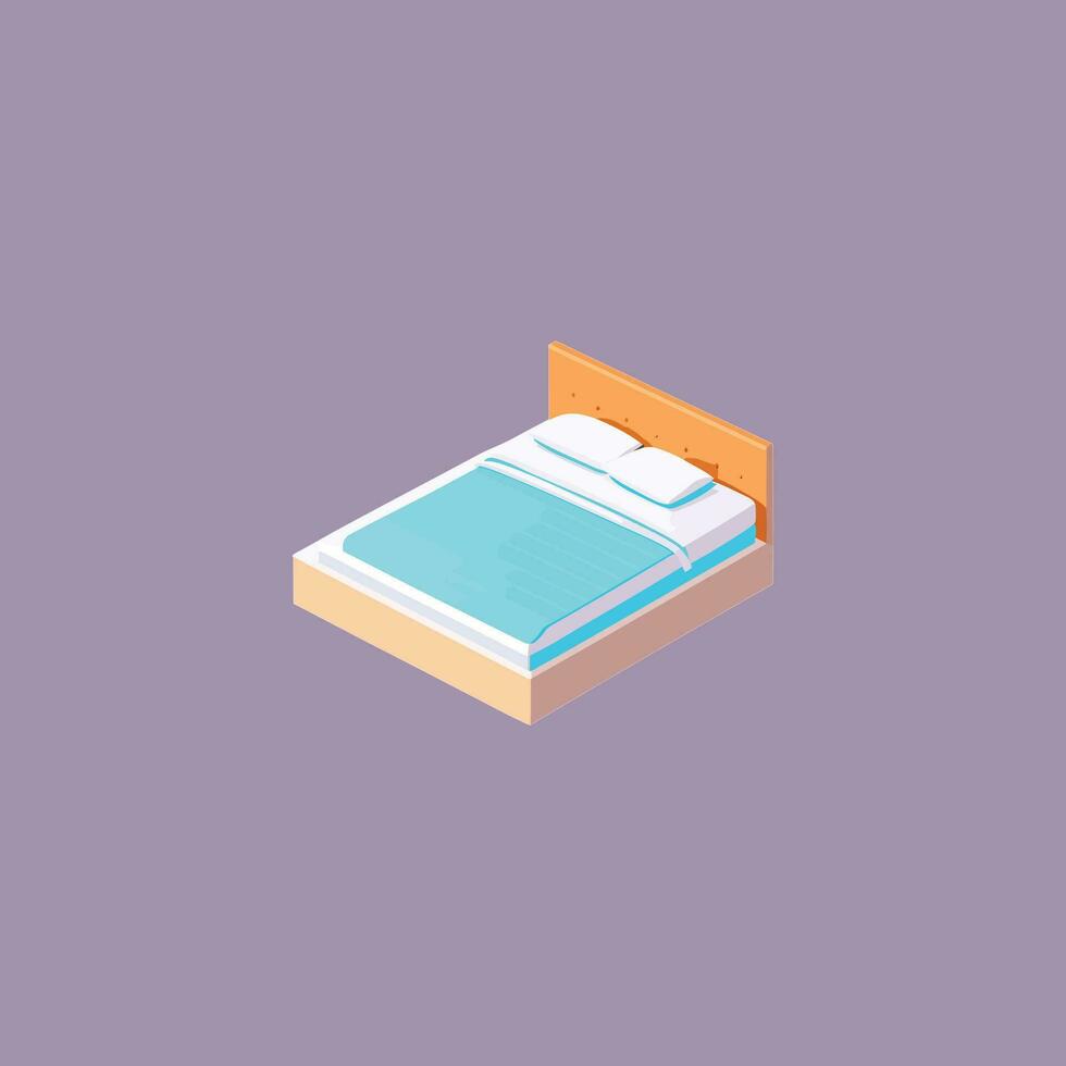Bed vector isometric view.