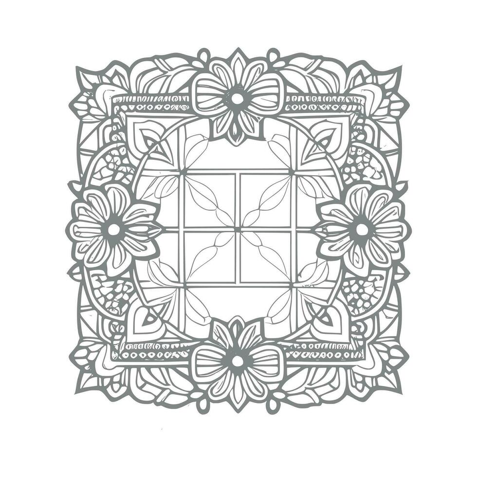 Window coloring book vector