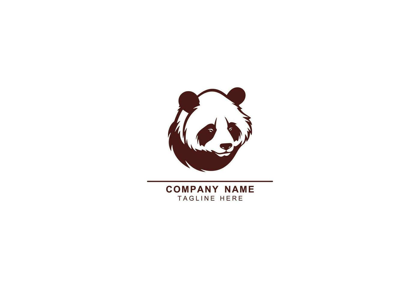panda or bear logo vector icon template silhouette design of panda or bear