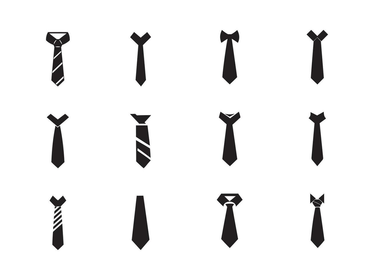 Corbata mínimo logo conjunto formal oficina corbatas icono vector ilustración colección