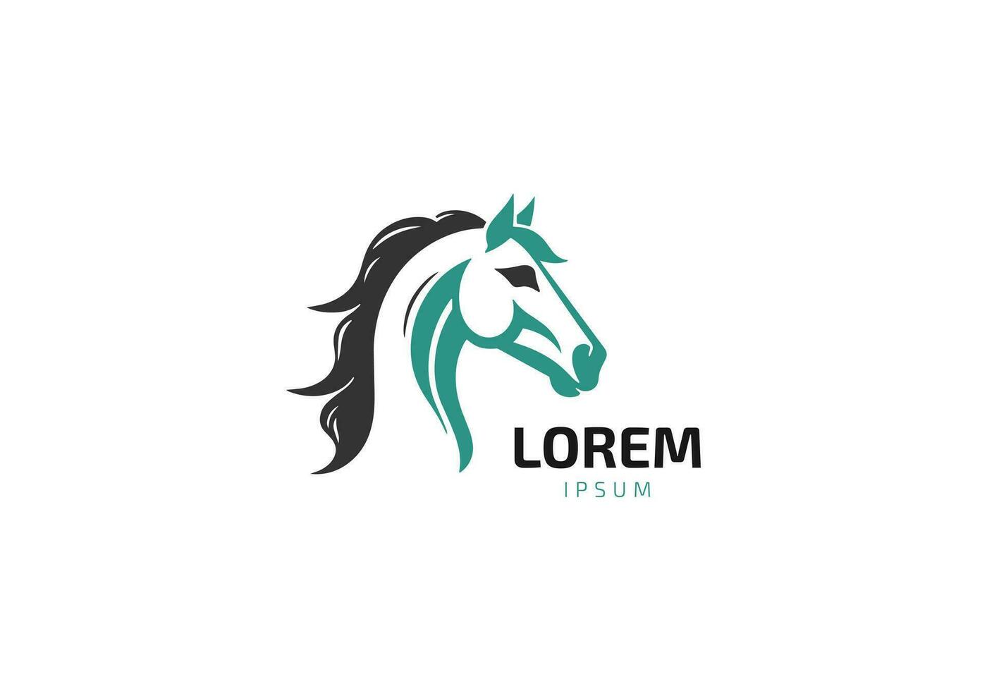 black horse stallion logo template design vector