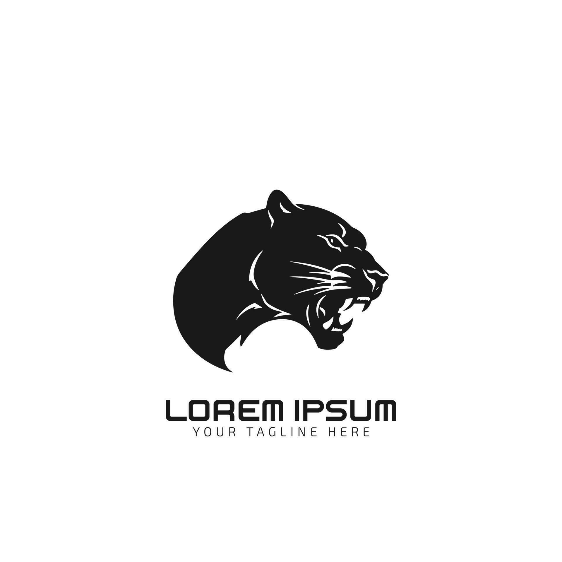 cougar mountain lion tiger cheetah black panther logo icon vector