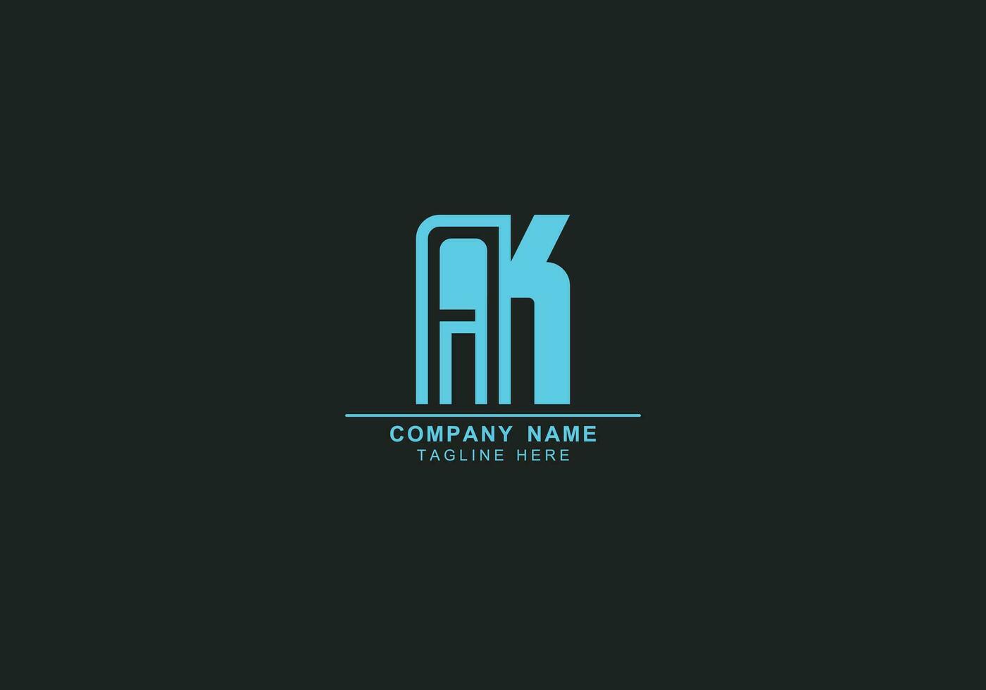 AK or KA minimal and line art logo vector