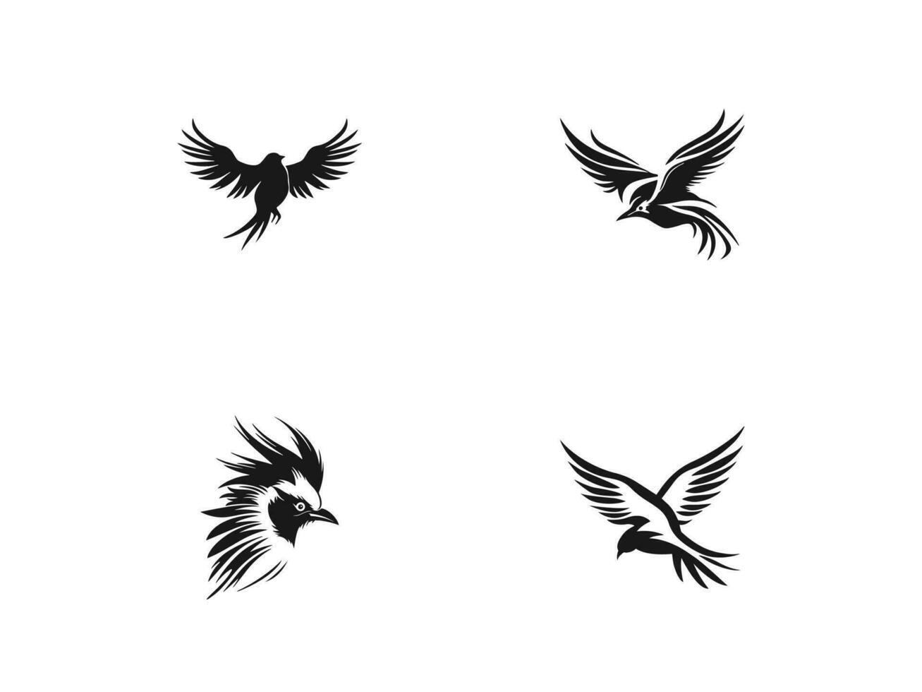 birds logo set vector icon design flying birds icon silhouette