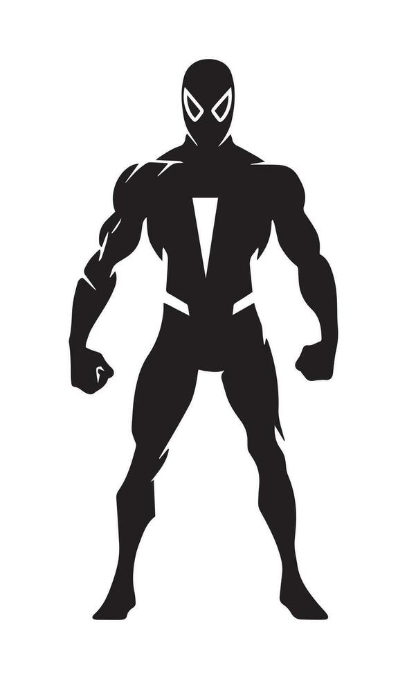 superhéroe hombre en pie en blanco antecedentes gráfico vector. vector