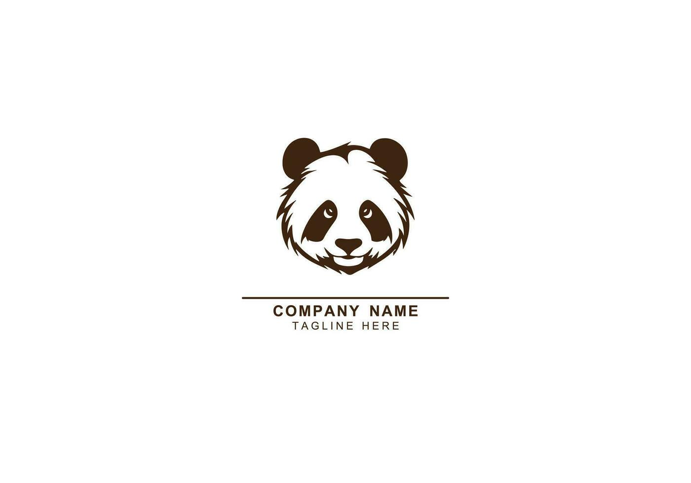 Bear or panda logo vector. Vector concept illustration for design. Bear or panda icon silhouette. Illustration of bear
