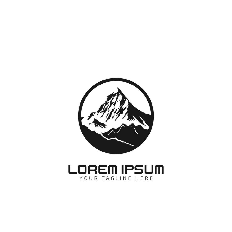 mountain silhouette in black isolated on white background vector