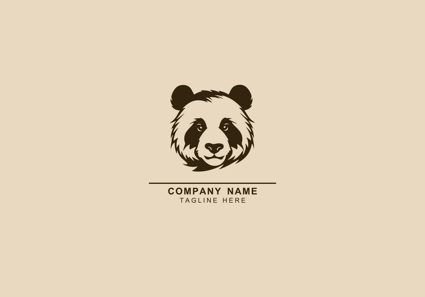 Vector of cartoon portraits of panda or bear logo icon. bamboo bear