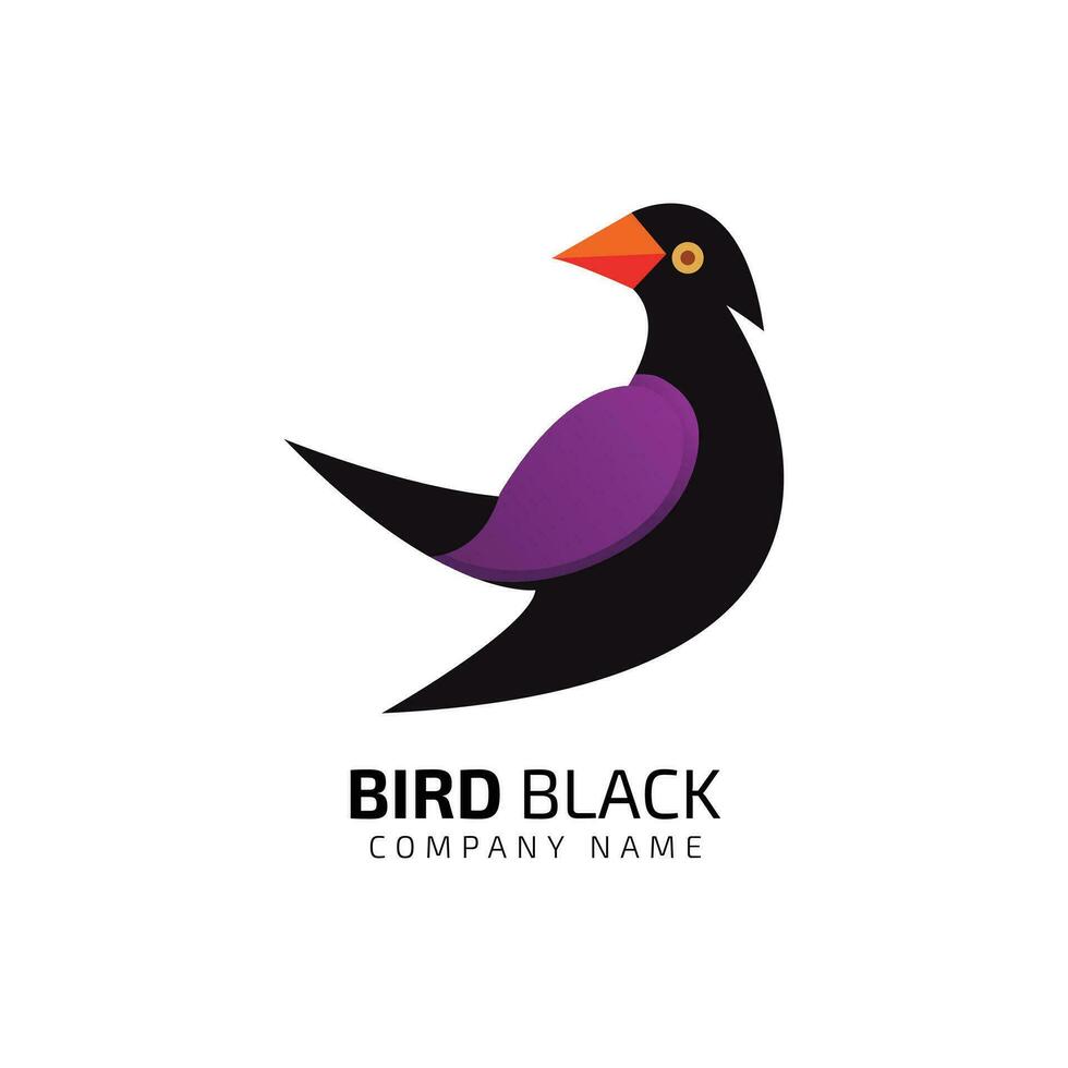 little bird silhouette logo vector icon purple color
