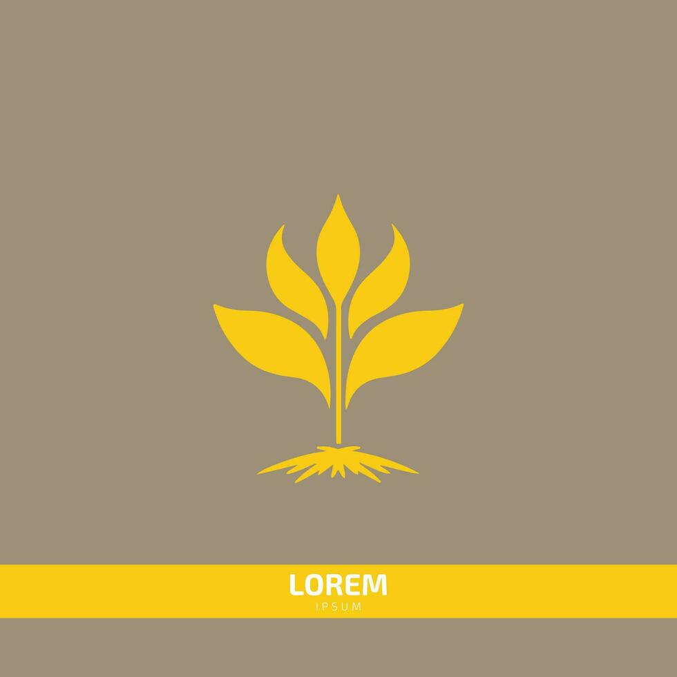 Flower plant minimal logo template vector