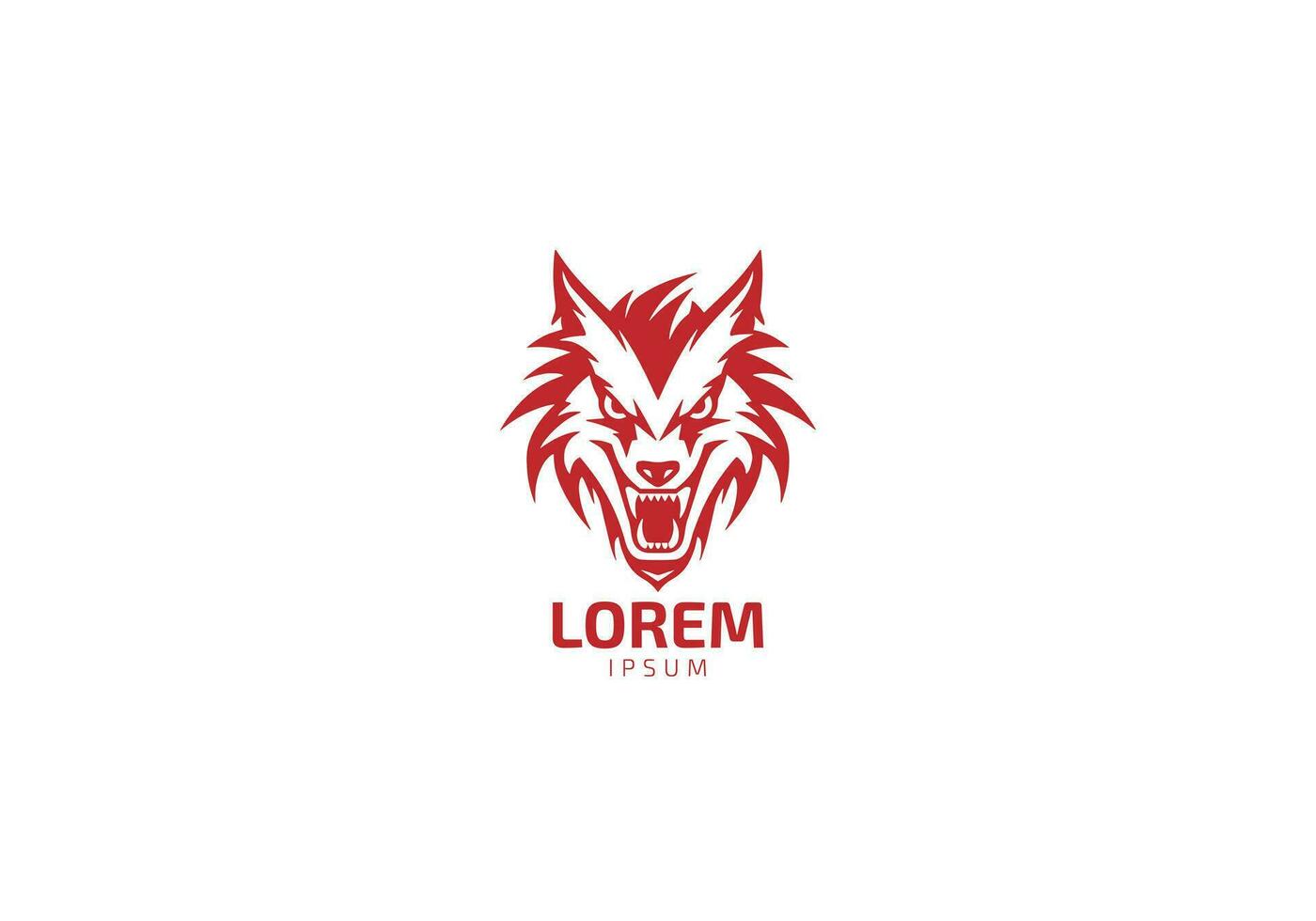 Wolf Attack minimal logo in Aggressive and Danger style, wild Wolf logo icon vector