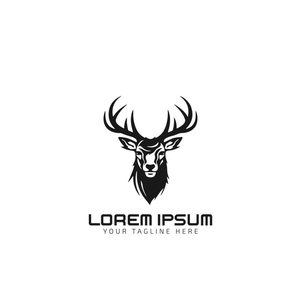 deer minimal logo silhouette vector icon