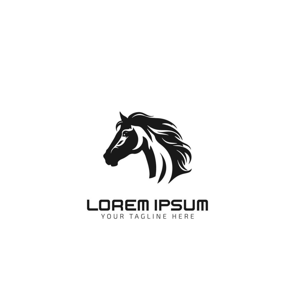 belleza caballo rancho estable semental logo diseño vector icono modelo