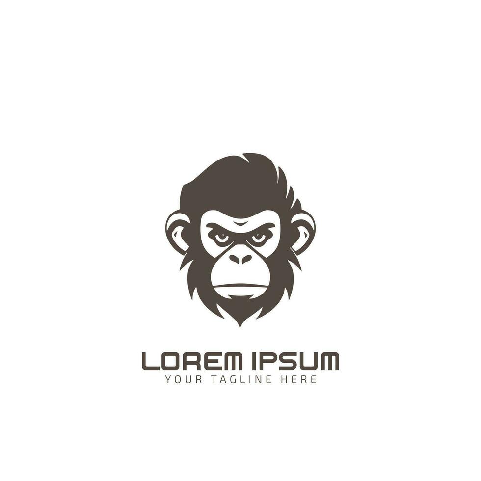 gorila o mono cabeza logo, símbolo, y icono vector ilustración