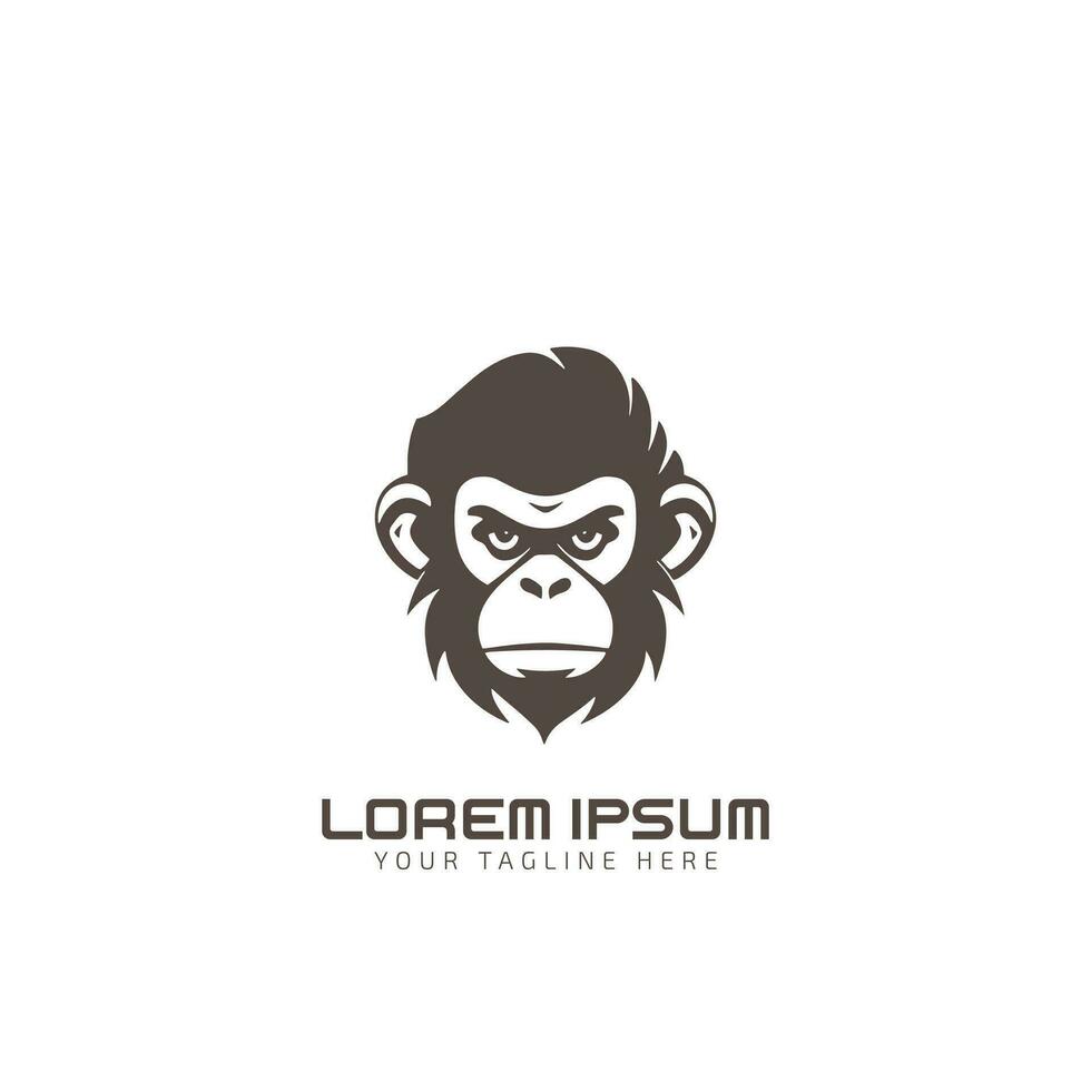 Gorilla or monkey head logo, symbol, and icon vector illustration