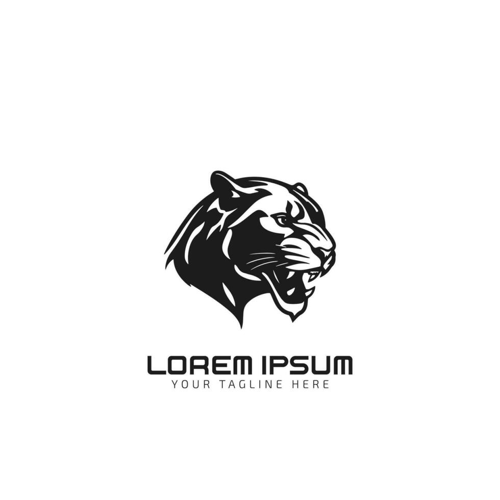 Tiger line icon set, black panther vector line logo icon illustration design