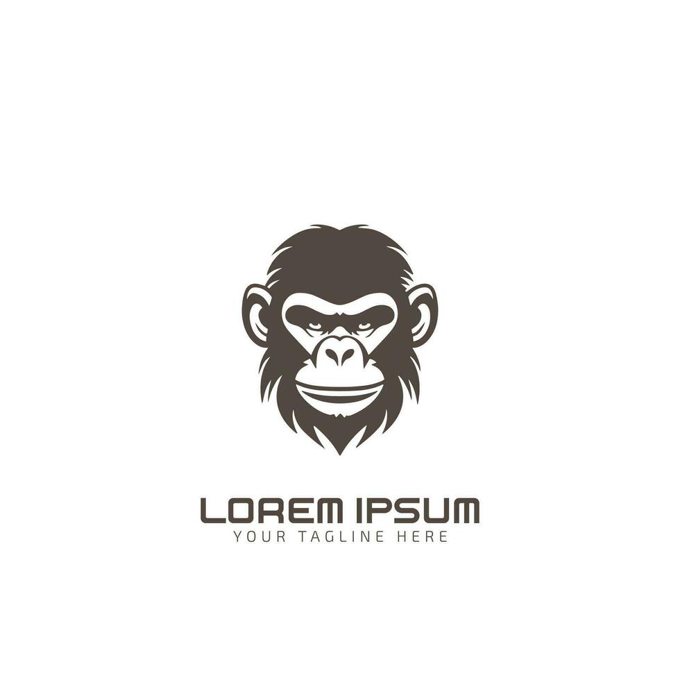 Gorilla or monkey head vector illustration for logo, symbol, and icon template