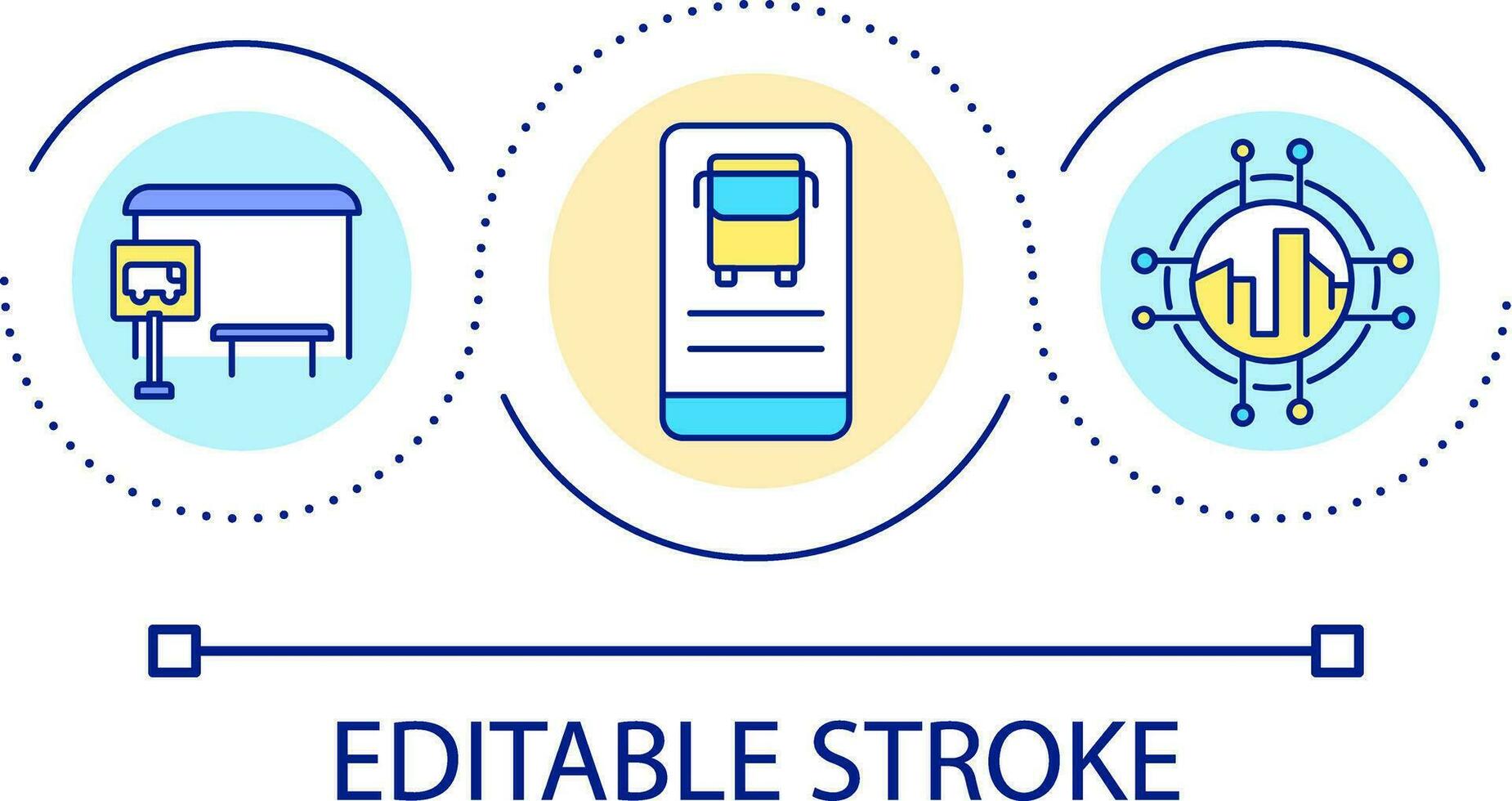 Public transport schedule online loop concept icon. Route optimization. Digital system abstract idea thin line illustration. Isolated outline drawing. Editable stroke vector