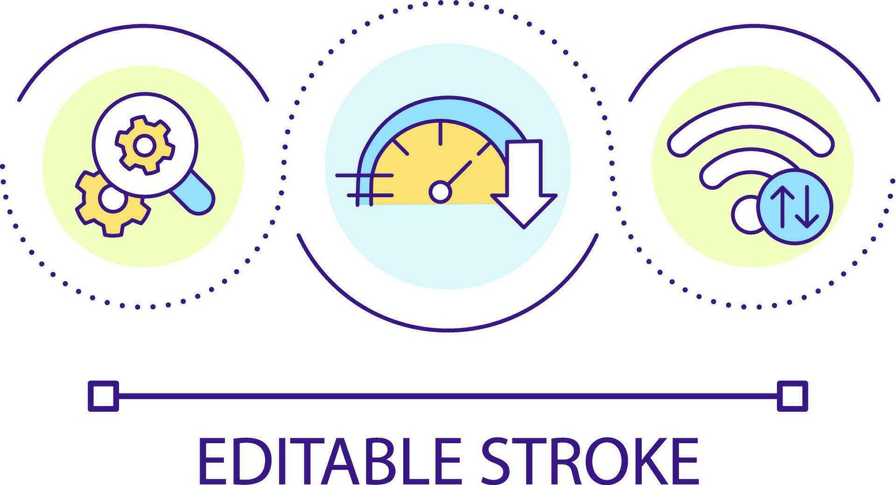 Slow internet speed loop concept icon. Wireless connection. Technology. Bandwidth throttling abstract idea thin line illustration. Isolated outline drawing. Editable stroke vector
