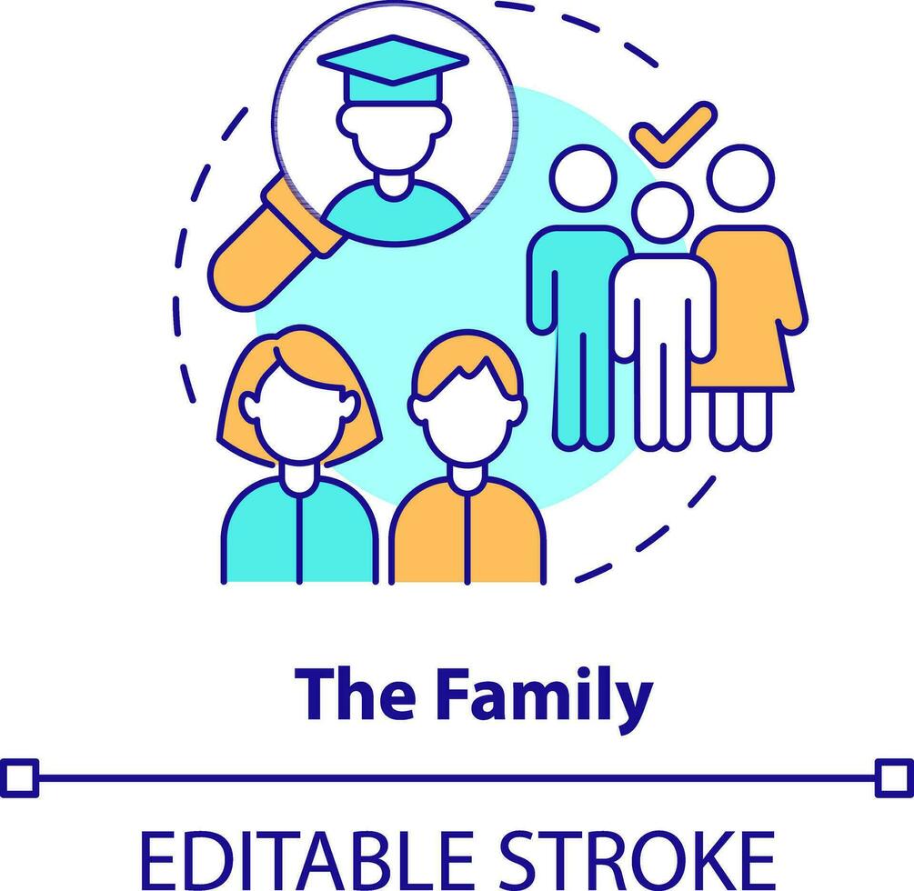 Family concept icon. Asking about student mental health abstract idea thin line illustration. Caregivers, friends role. Isolated outline drawing. Editable stroke vector
