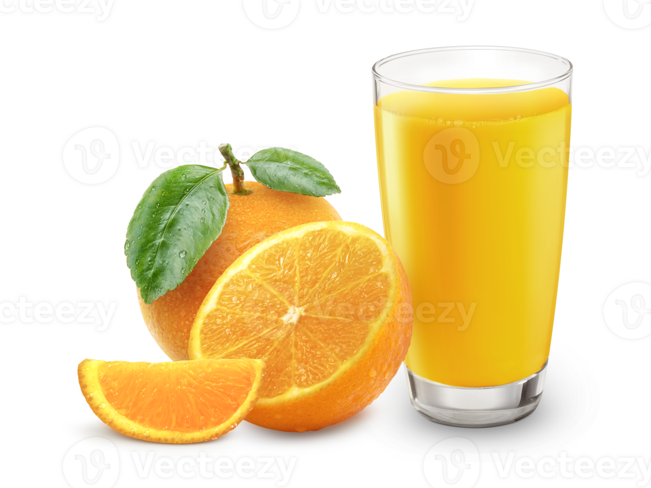 Fresh orange juice with fruits, transparent background png