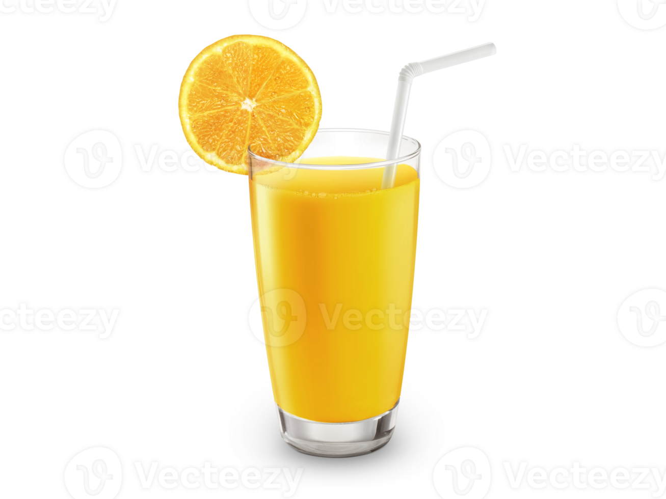 Fresh orange juice with fruits, transparent background png