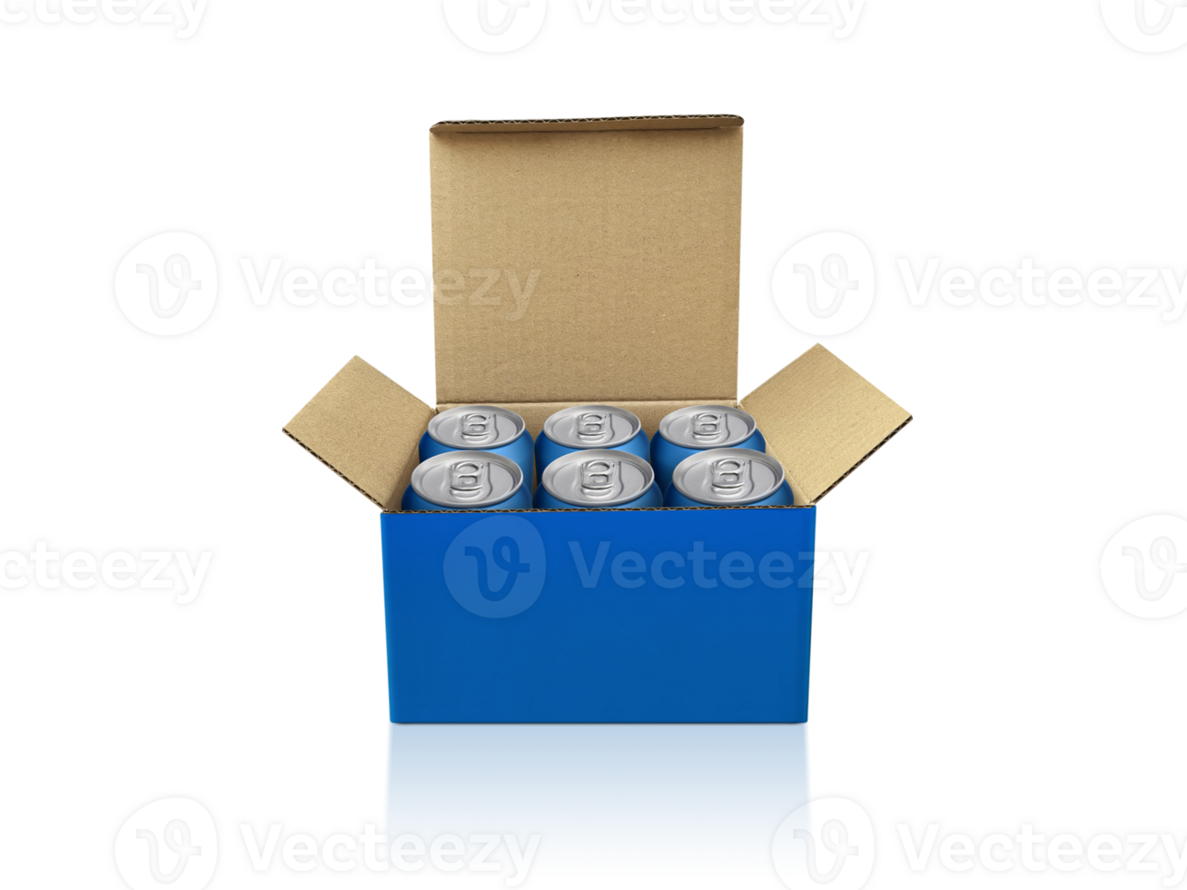 Box with cans, transparent background png