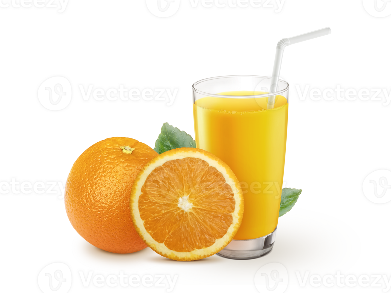 Fresh orange juice with fruits. transparent background png
