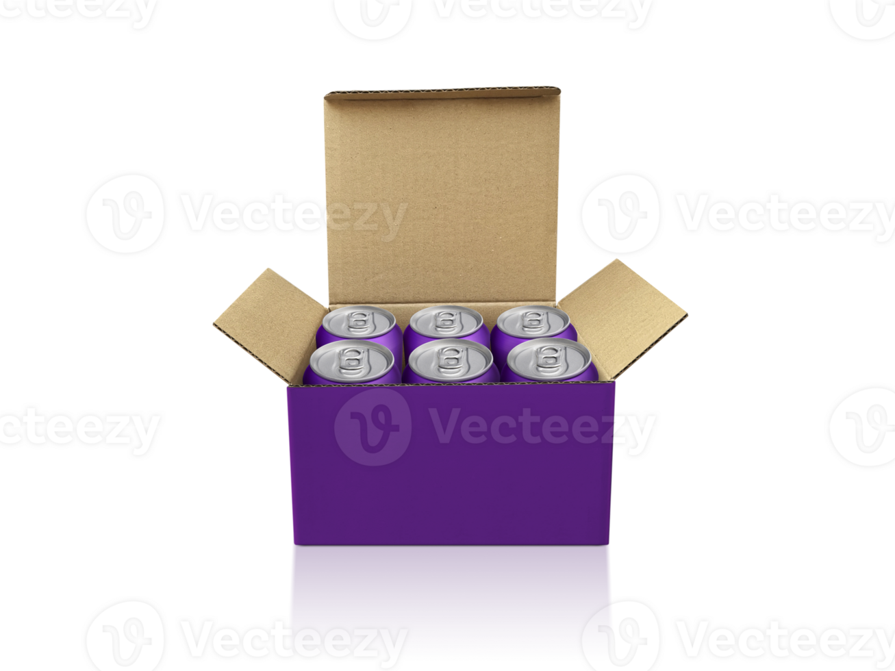 Box with cans, transparent background png