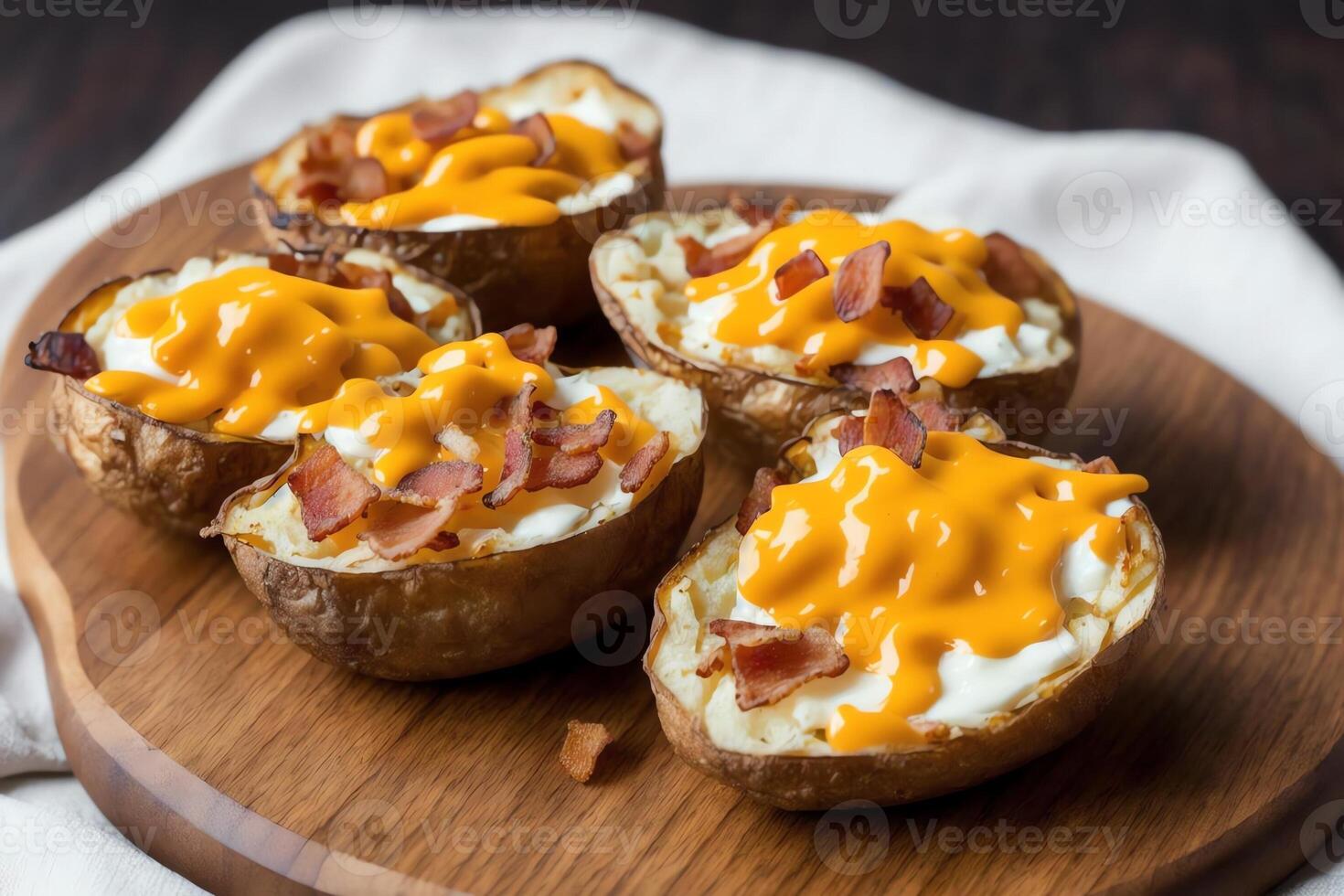 Loaded Potato Skins A Close Up Game Day Favorite. . photo