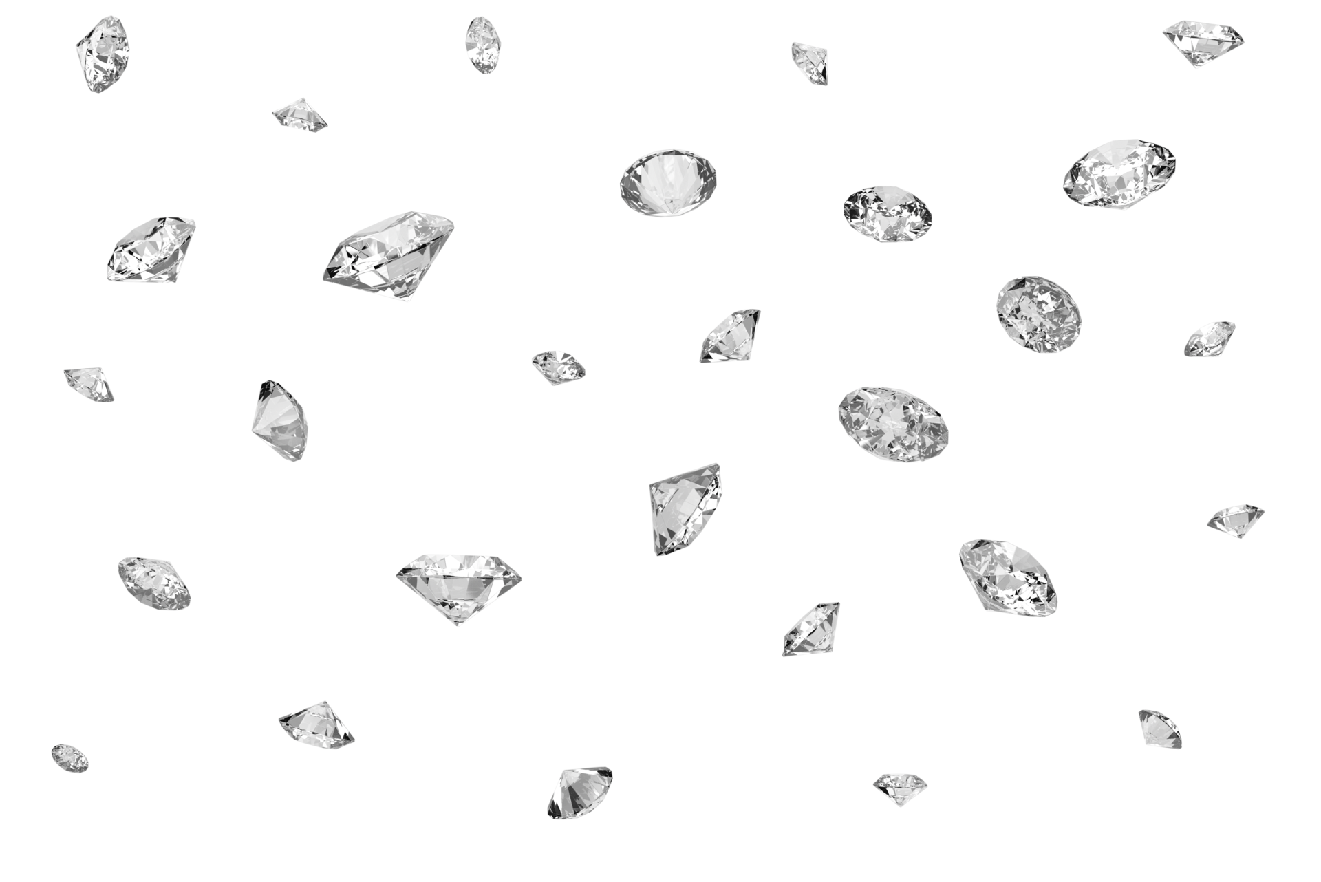 Lots of shiny diamonds falling on. transparent background 24850506 PNG