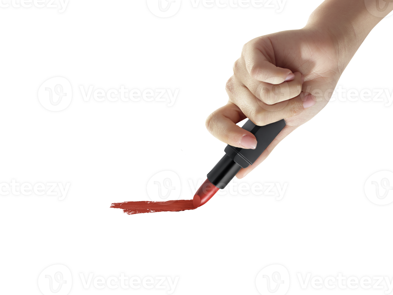 Woman holding lipstick, transparent background png