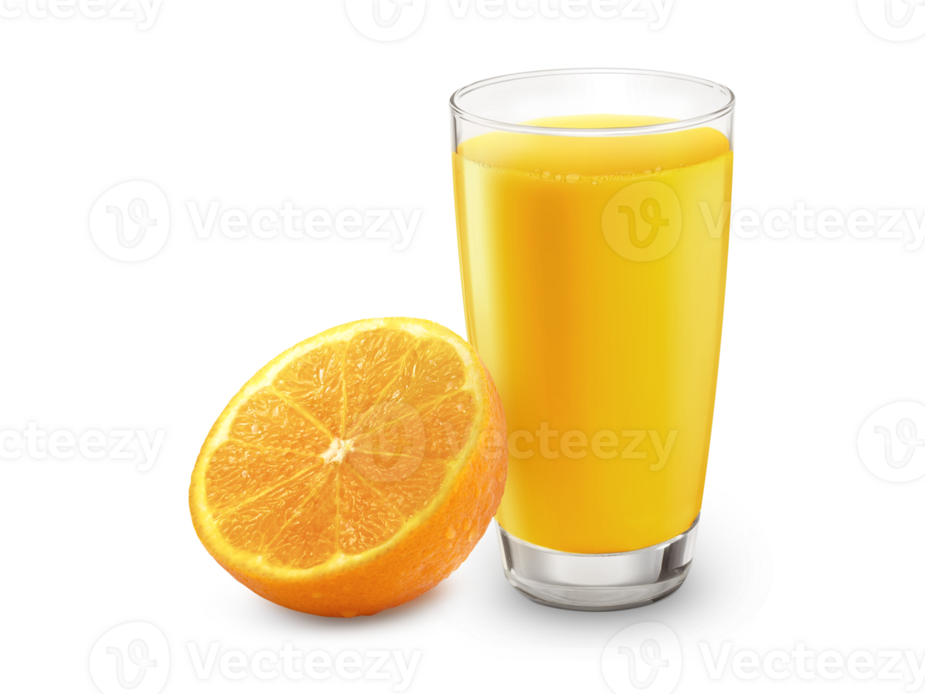 Fresh orange juice with fruits, transparent background png