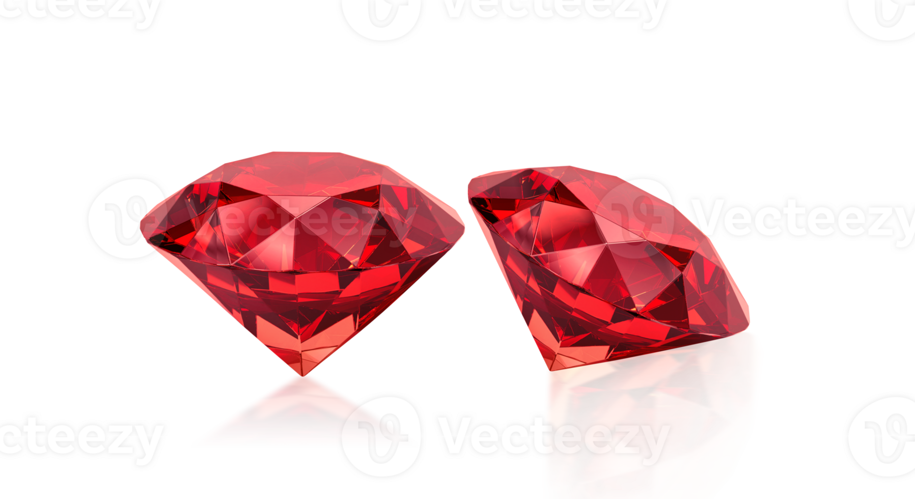 Red dazzling diamonds. on transparent background png