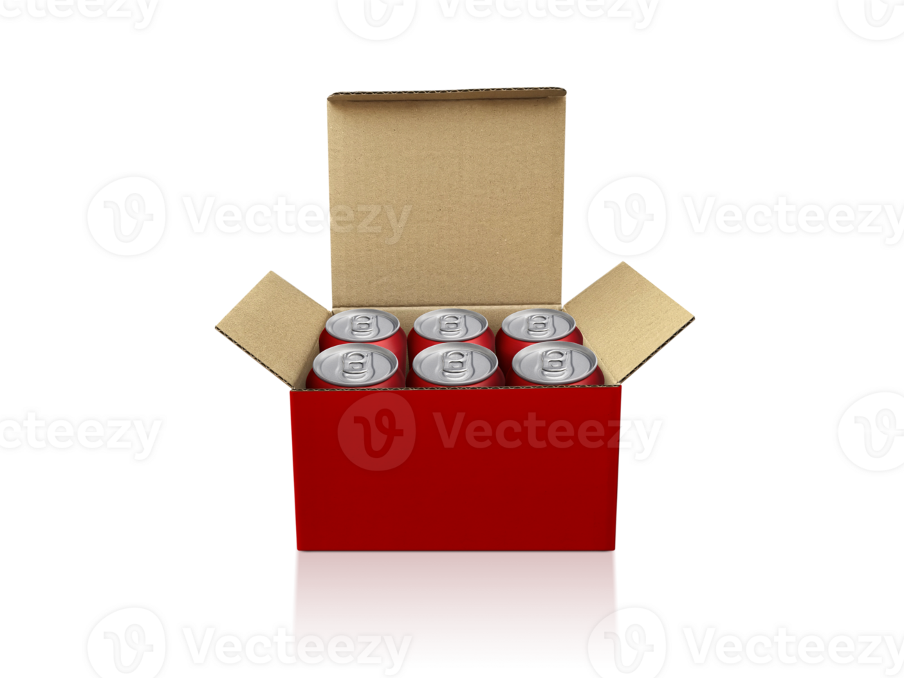 Box with cans, transparent background png