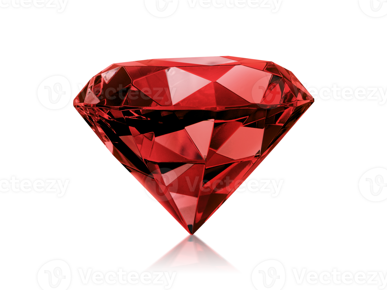 Red dazzling diamonds, on transparent background png
