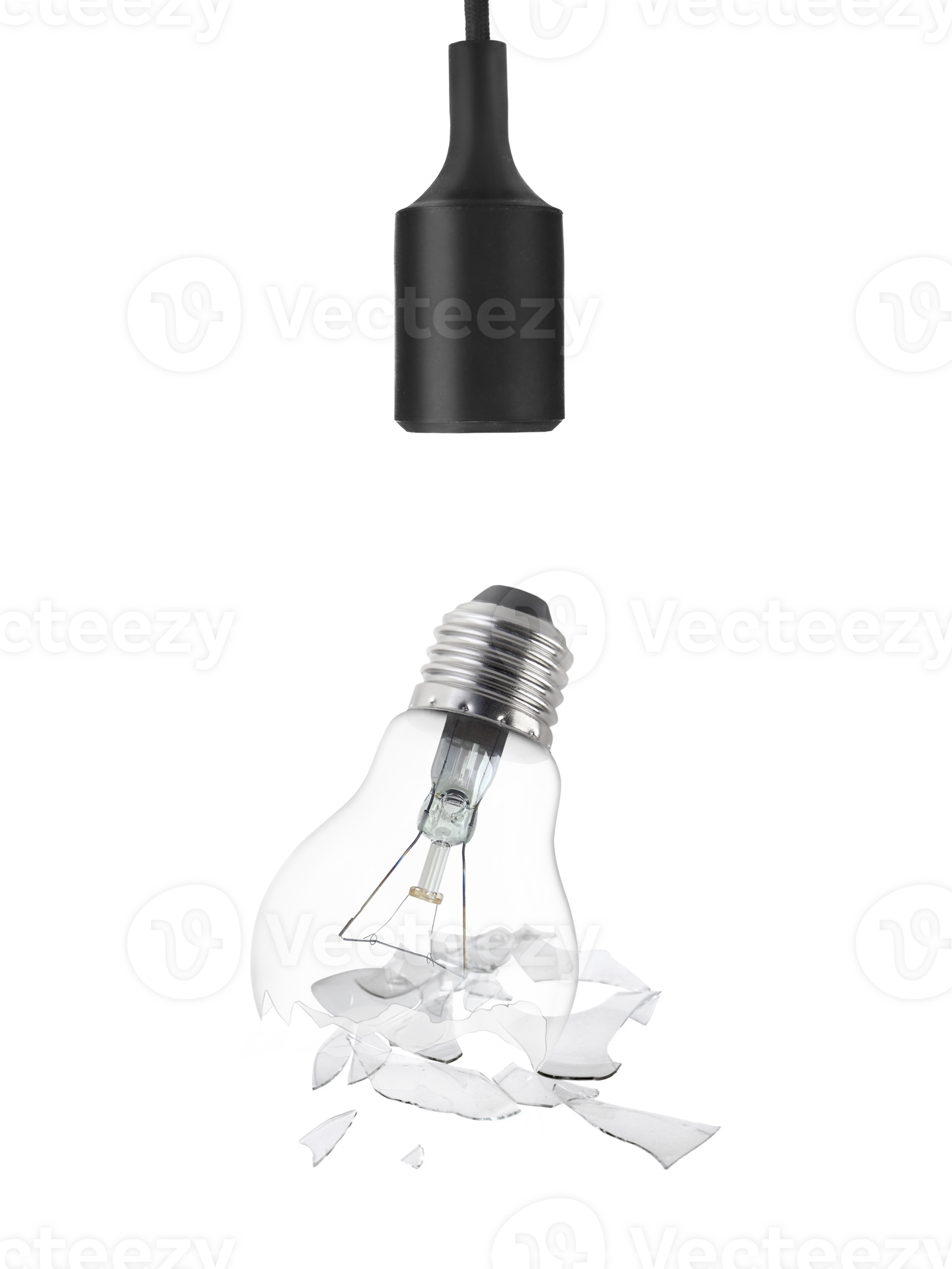 Broken light bulb, transparent background 24850854 PNG