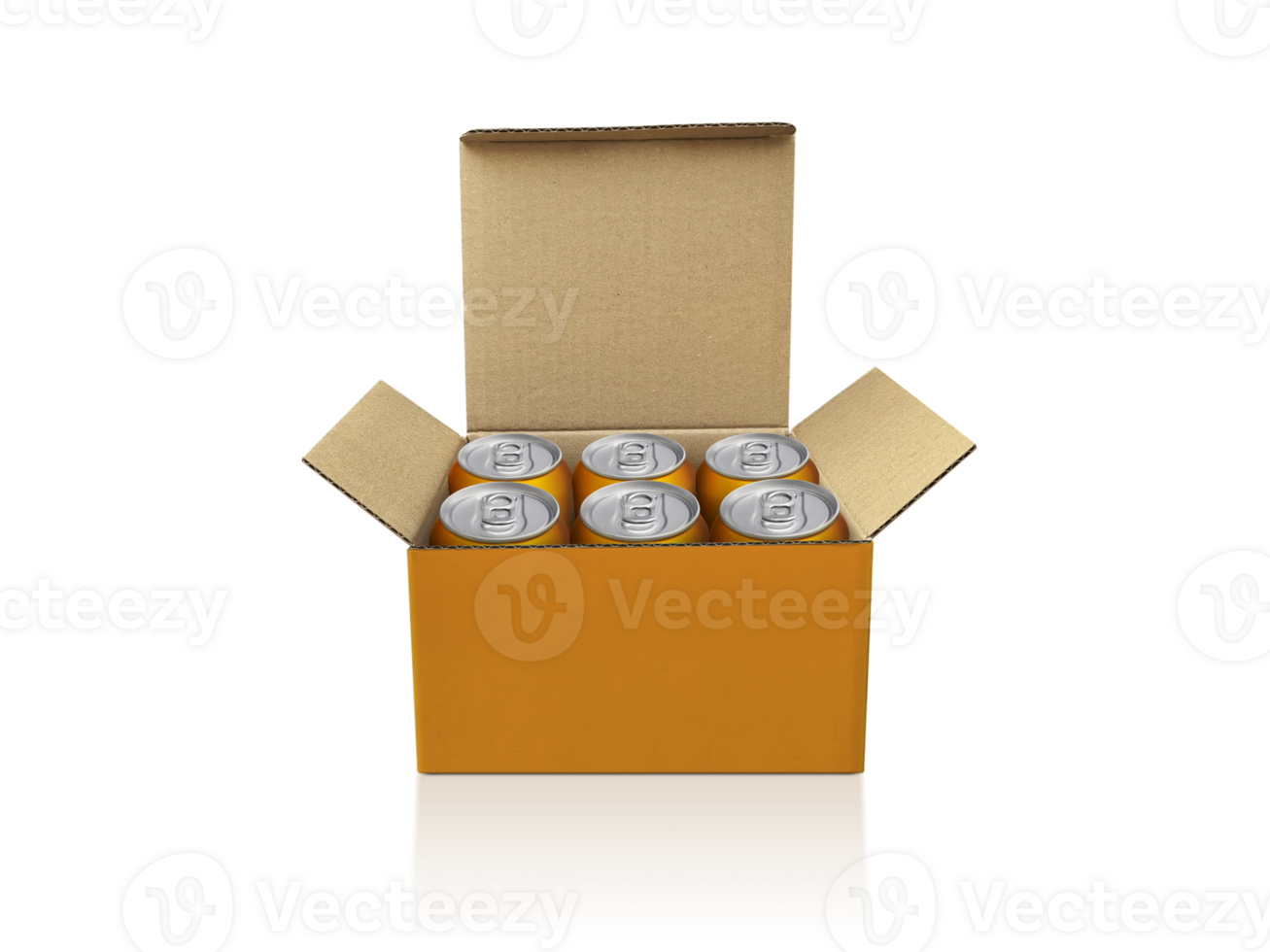 Box with cans, transparent background png