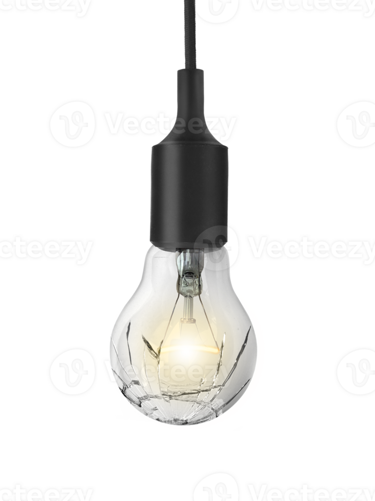 bruten ljus Glödlampa, transparent bakgrund png