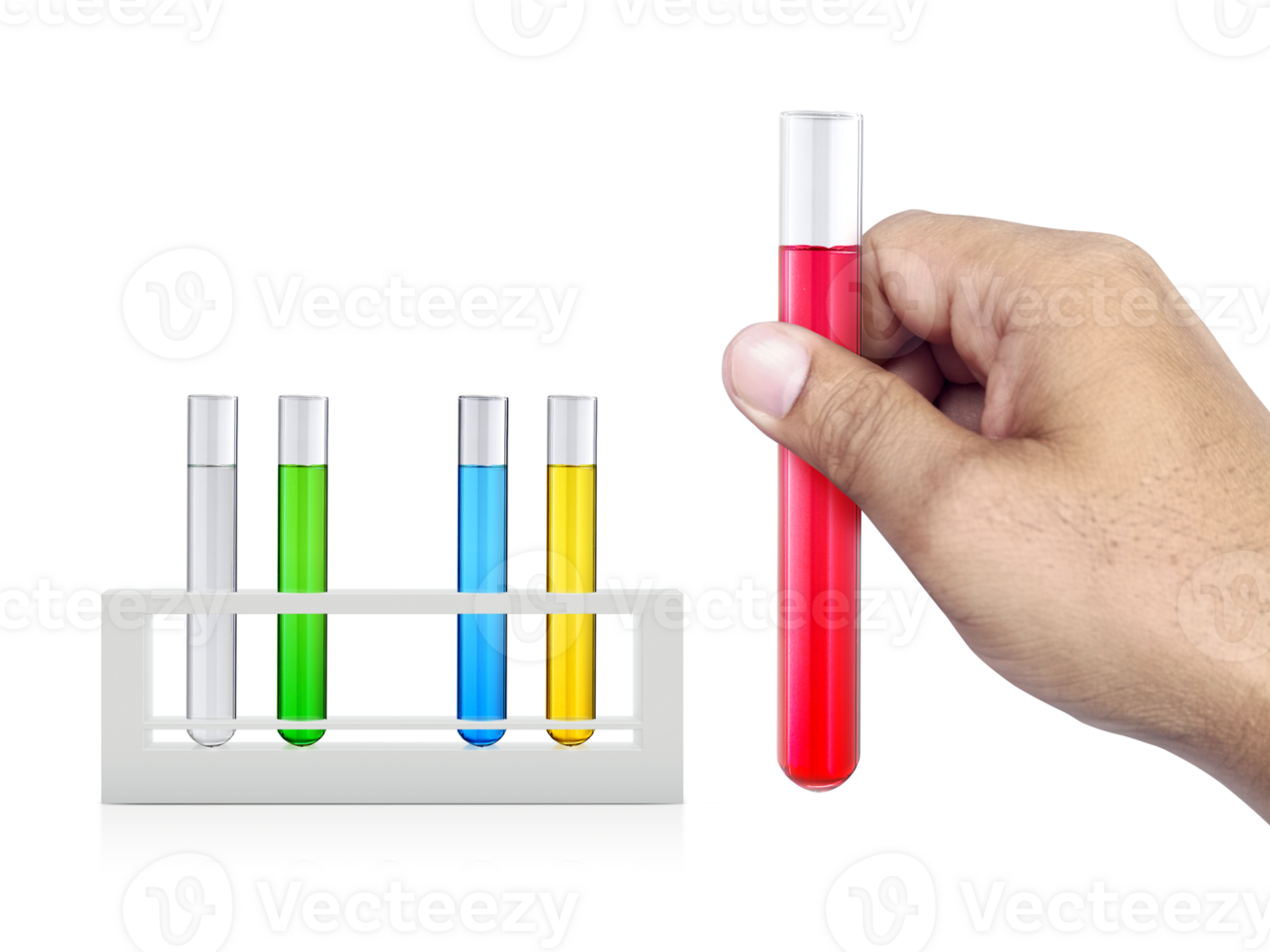 chemical test tube in hand transparent background png