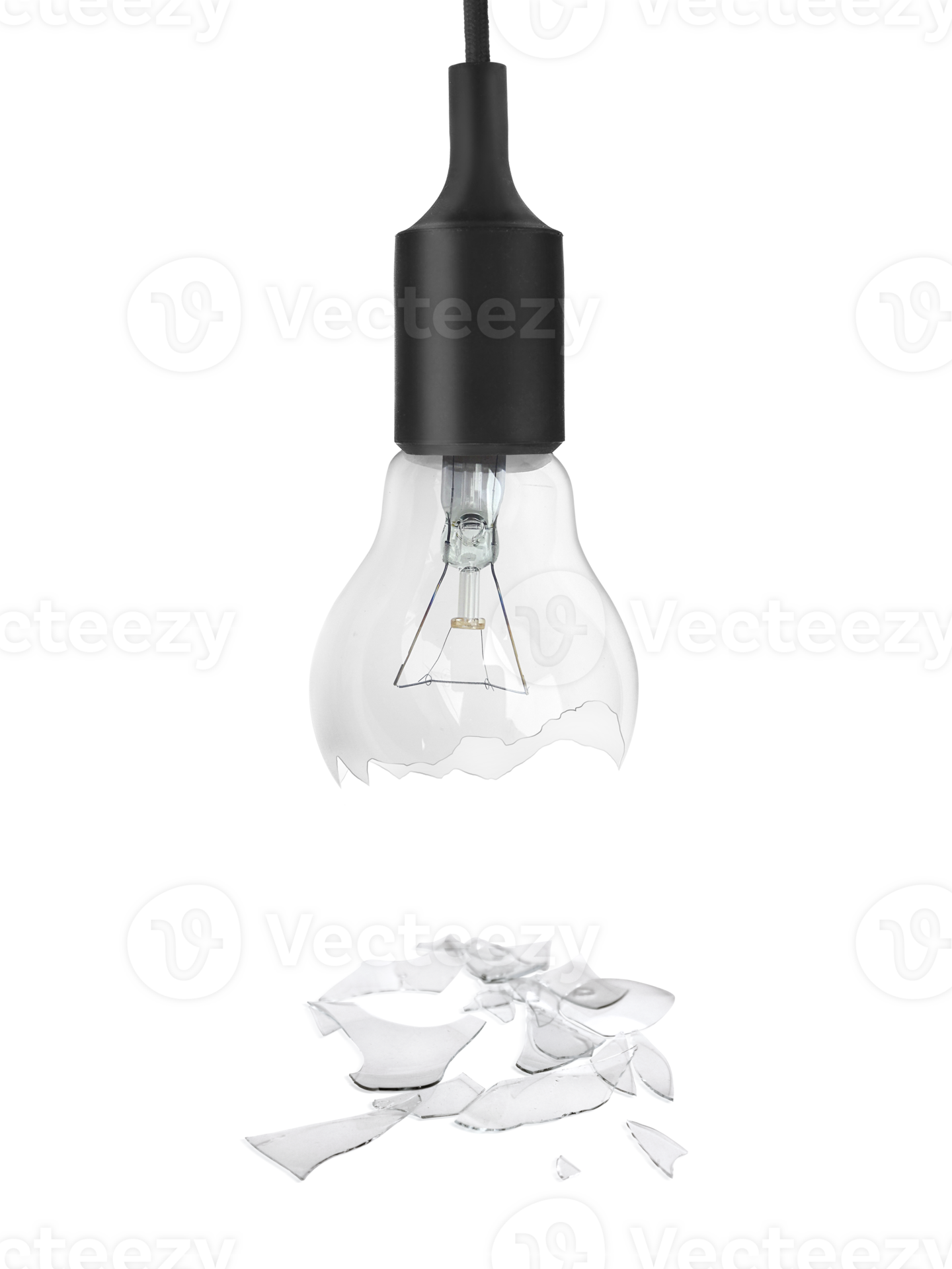 Broken light bulb, transparent background 24850884 PNG