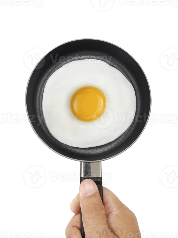 Fried egg on a pan, transparent background png