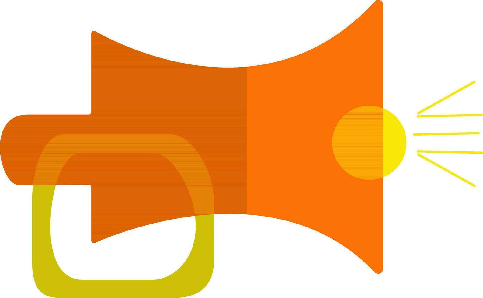 Orange and yellow loudspeaker on white background. vector